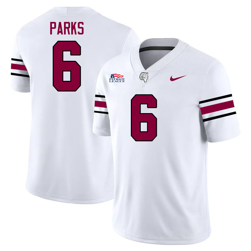 Fordham Rams #6 Ricky Parks College Football Jerseys,Uniforms-White